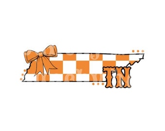 Orange Checkered Tennessee Vols PNG, Football Game Day (Digital Download)