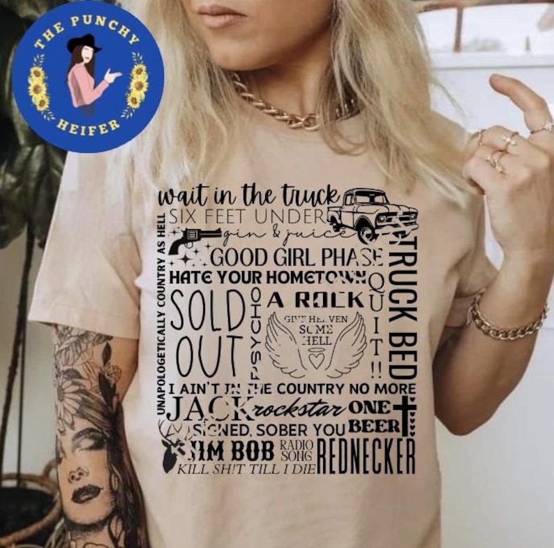 HARDY Shirt Design, Country Music Lyrics, PNG SVG (Digital Download) image 1