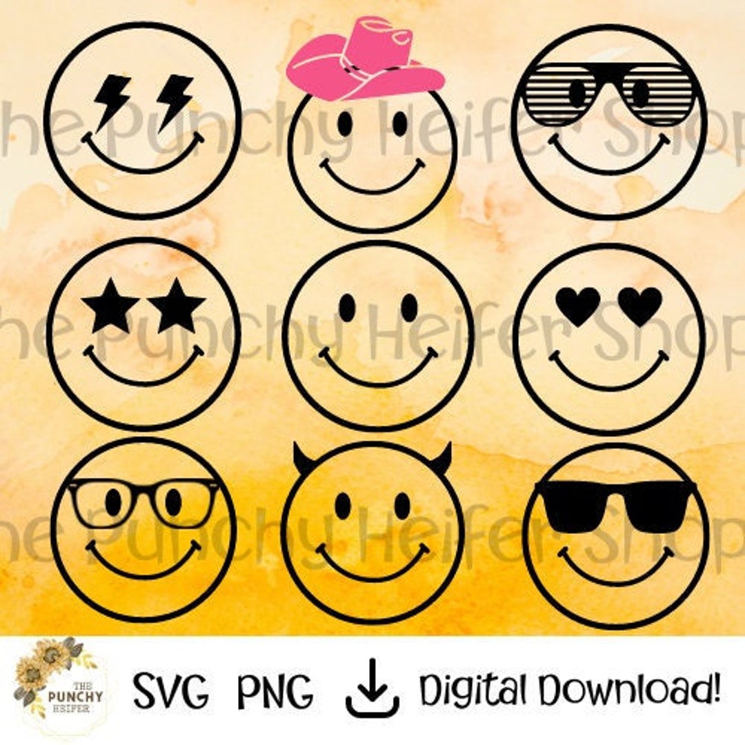 Smiley Face Svg, Happy Face Svg, Smiley Face Clipart, Smile Face Svg ...