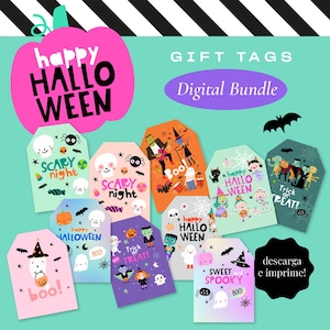 Halloween gift tags, halloween tags, Halloween cards, halloween cards