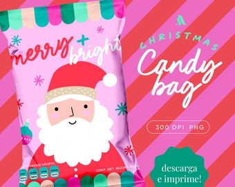 Christmas candy bag, Santa Claus chipbags, Santa candy bag, Santa Claus bolsa papas