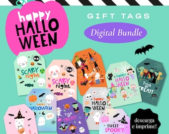 Halloween gift tags, halloween tags, Halloween cards, halloween cards
