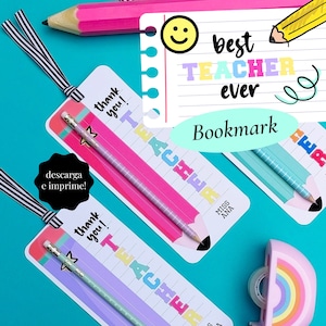 Marque-page enseignant, marque-page pour la fête des enseignants, meilleur marque-page enseignant, cadeau enseignant, marque-page enseignant, pot à crayons enseignant