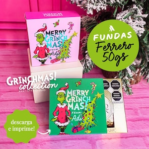 Grinch Ferrero Rocher covers, GRINCH Ferrero slide box, Ferrero Rocher chocolates band, Ferrero Rocher cover