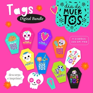 Tags day of the dead, day of the dead cards, day of the dead giftags