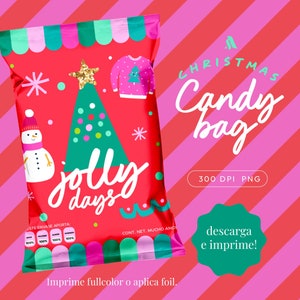 Christmas candy bag, Christmas chipbag, Christmas potato bag, Christmas chipbags