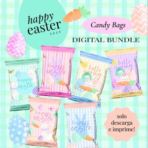 easter candy bags, easter chip bags, easter bags, easter chip bag designs, easter bunny bags