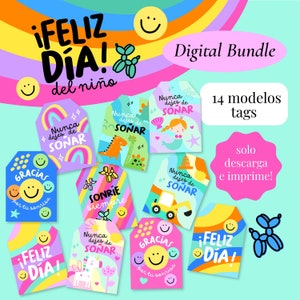 Tags día del niño, tags niños, kids tags, kids Day Gifts, kids cards, tarjetas niños, tarjetas niñas imagen 1