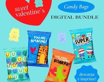 Designs Valentines BOYS Chipbags/Süßigkeitstüten