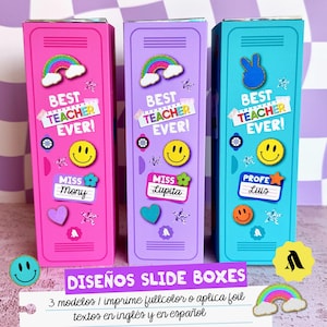 TEACHER slide box designs, slide locker boxes, sliding boxes for Teacher's Day