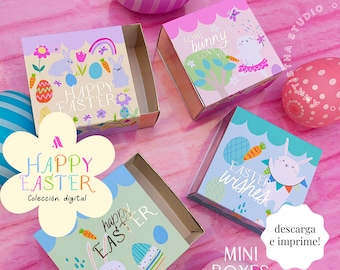 Diseños miniboxes Pascua, Diseños cajita deslizable Easter, Easter Slide box