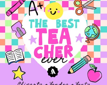 BEST TEACHER cliparts + fondos + fonts 2026