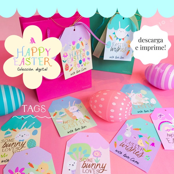 Easter tags, Tarjetas de Pascua, Easter gift tags