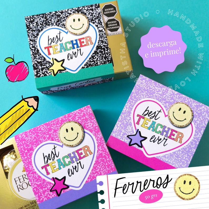 Diseños fundas chocolates Ferreros 50 grs TEACHERS DAY zdjęcie 1