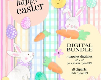 easter digital papers, easter cliparts, papeles digitales pascua, conejos de pascua, Bunny Easter, huevos de pascua