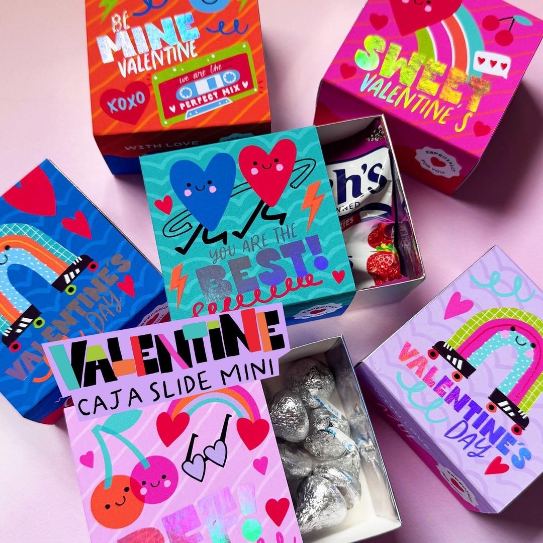 Valentines Box Slide Mini, Minibox Designs Valentine's Day - Etsy