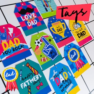 Étiquettes pour la fête des pères, cartes pour la fête des pères, étiquettes cadeaux pour le meilleur papa, cartes papa imprimables