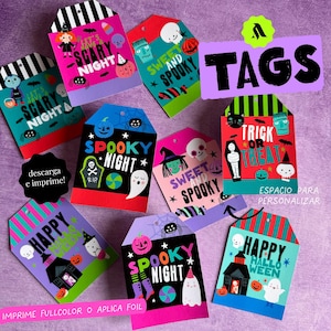 Étiquettes d'Halloween, cartes-cadeaux d'Halloween, cartes d'Halloween