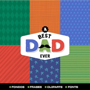 FATHERS DAY digital papers + quotes + cliparts + fonts