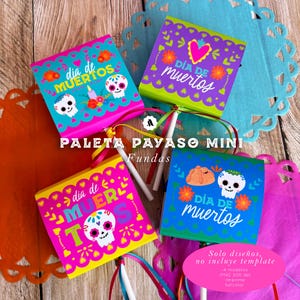 Mini clown lollipop covers Day of the Dead