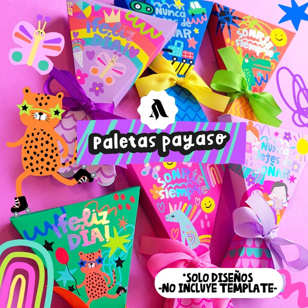 Diseños cajita paleta payaso mini