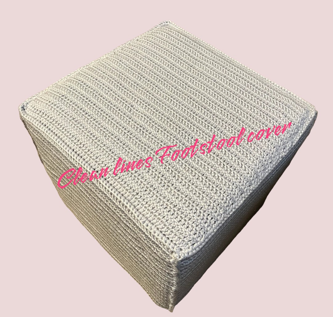 Crochet Pattern Clean Lines Footstool Cover Etsy