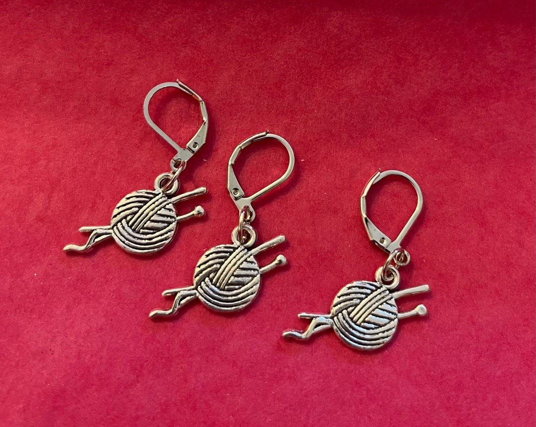 Set of 3 Knitting Themed Stitch Markers Etsy