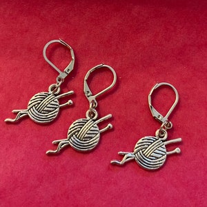 Set of 3 knitting themed stitch markers