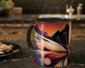 Colorful Butterfly Coffee Mugs, Tea, Cocoa 11oz | Vivid and Dramatic Design 13