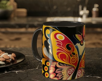 Colorful Butterfly Coffee Mugs, Tea, Cocoa 11oz | Vivid and Dramatic Design 11