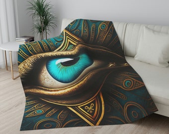 Sherpa Blanket | Soul Window 14 | Asian, Persian, Egyptian, Chicano Eye Art Design