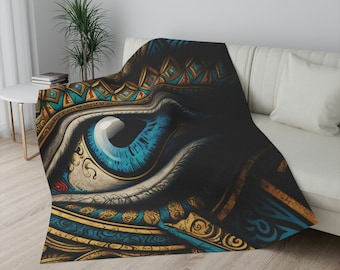 Sherpa Blanket | Soul Window 15 | Asian, Persian, Egyptian, Chicano Eye Art Design