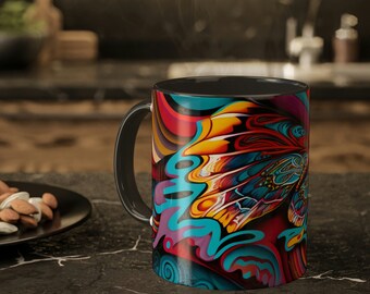 Colorful Butterfly Coffee Mugs, Tea, Cocoa 11oz | Vivid and Dramatic Design 1
