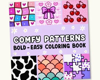 Comfy Patterns Coloring Book, Cozy Pattern Coloring Pages for Adults and Teens, Printable PDF Download, Relaxing Stress Relief Art