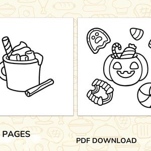 Libro para colorear de comida, bebidas y dulces, 52 páginas fáciles y llamativas (descarga en PDF) imagen 5
