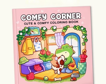 Libro para colorear "Rincón acogedor", Interiores del hogar confortables, Arte relajante para aliviar el estrés (Descarga en PDF)