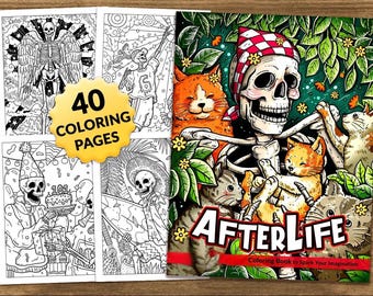 Libro para colorear sobre el más allá, páginas para colorear del mundo espiritual, diseños de fantasía adorables, libro para colorear relajante y divertido para adultos y adolescentes, descarga en PDF.