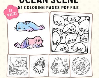 Ocean Scene: Bold and Easy Designs for Relaxation with Sea Life Coloring Book by Coco Wyo