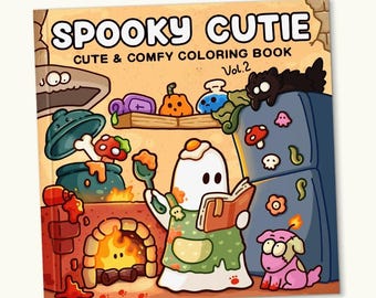 Libro para colorear Spooky Cutie Vol. 2, páginas góticas kawaii, arte para aliviar el estrés (descarga en PDF)