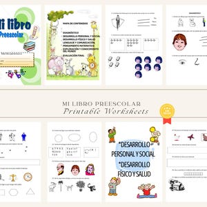 Mi Libro de Preescolar En Español, Actividades Preescolares, Aprendizaje Temprano, Educación Infantil,  Libro de Actividades