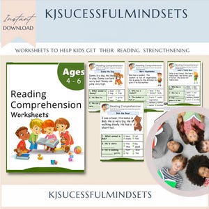 Reading Comprehension Educational Activity, Kindergarten Early Learning Material for Kids 4-6, Learn How To Read Practice Worksheet Print