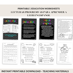 Lecturas progresivas para aprender a leer in Español, Método de Lectura, Educación Infantil, Aprendizaje de Lectura, Enseñanza del Español