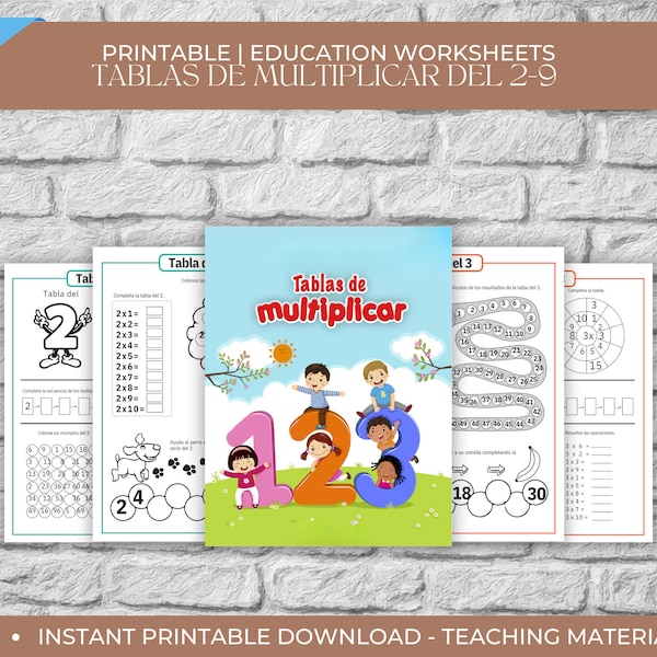 Tablas De Multiplicar Del 2-9, Aprendizaje Matemáticas, Educación Primaria, Multiplicación Fácil, Recursos para Maestros