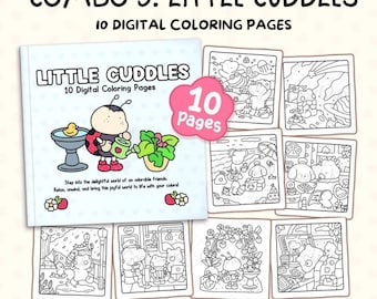 Coloriages petits câlins | 10 adorables personnages-animaux (téléchargement numérique)