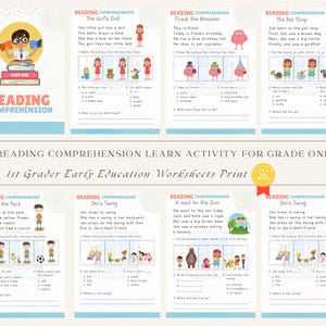 1st Grade Reading Comprehension Worksheets: Early Education (Printable)