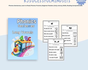 フォニックス文、読み方を学ぶ、フォニックス練習、初心者向け読書、早期識字能力、読解力