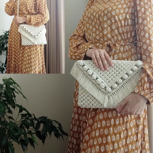 macramétas, handgemaakte tas, schoudertas, macramétaspatroon, boho-clutch, handtas, tas