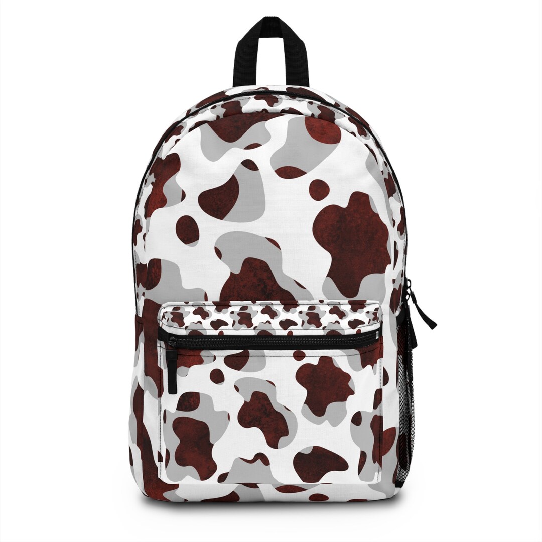 Tri-color Cow Print Backpack White Brown and Grey - Etsy