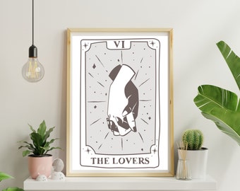 The Lovers Tarot Card 16x20 Digital Canvas Print