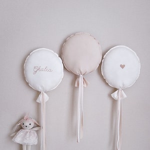 Globo de algodón / Conjunto de globos de nombre personalizado / Globo de tela personalizado / Decoración de pared personalizada / Decoración colgante de pared hecha a mano / Decoración de guardería
